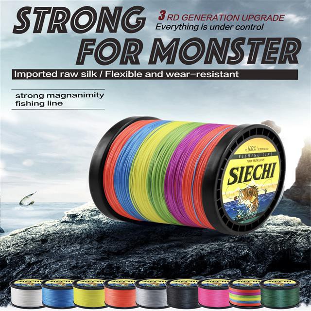SIECHI 300M 500M 1000M 8 sợi 4 sợi Dây câu cá bện PE Multifilament Dây câu cá siêu mạnh Nhật Bản Multico