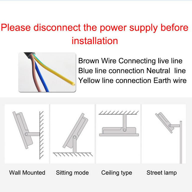 Chống thấm nước và không thấm nước IP65 loạt Đèn LED 50w AC 220v 240v Đèn LED chiếu điểm phản xạ ánh sáng đèn sân vườn ngoài trời