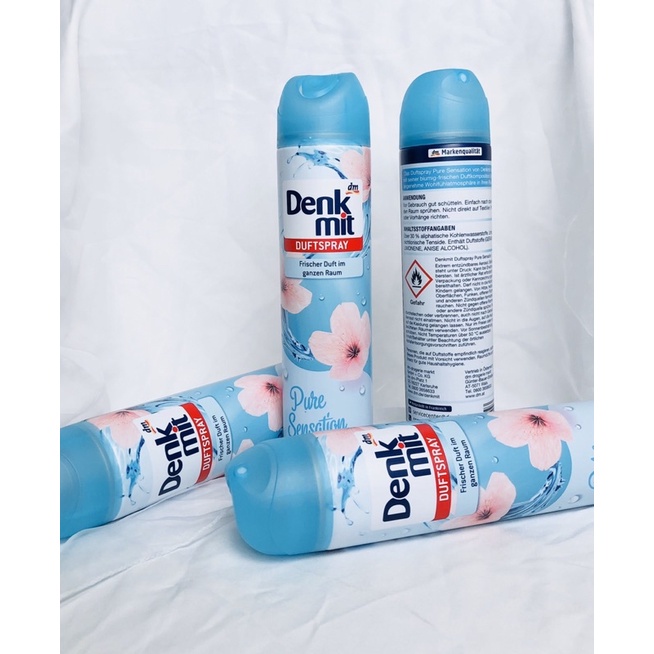 Bình xịt thơm phòng hương hoa Denkmit Duftspray Pure Sensation 300 ml, nội địa Đức