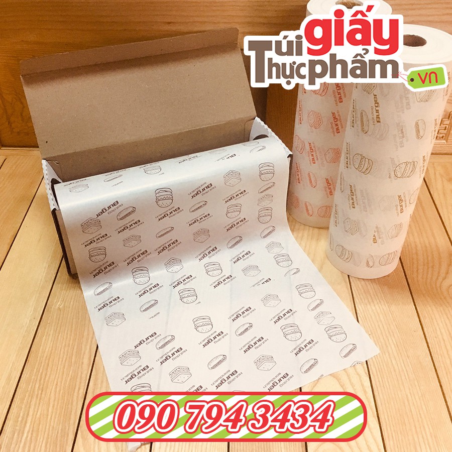 Cuộn Giấy Gói Thực Phẩm In Sẵn (40gsm)