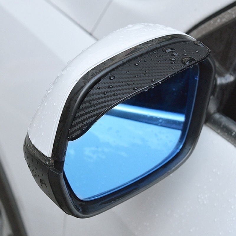 Set 2 miếng dán che nắng, vè che mưa chất liệu sợi carbon PVC bảo vệ gương chiếu hậu cho xe ô tô phukienxehoith