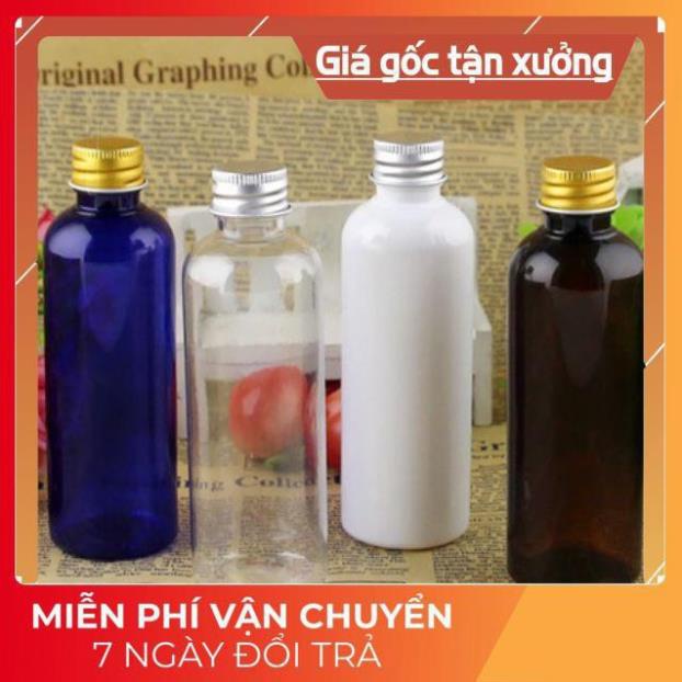 Chai nhựa pet nắp vặn nhôm 100ml,50ml,30ml,20ml đựng mỹ phẩm, dược phẩm , phụ kiện du lịch