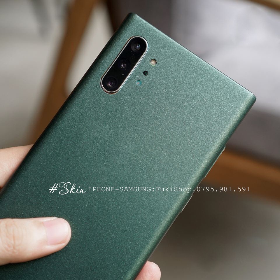 [SAMSUNG]Tấm Dán Skin FULL Viền Matte Green Metallic Note8 Note9 Note10 Note10+ Note10Lite ZFlip S20 S20Ultra S20+ S10 A