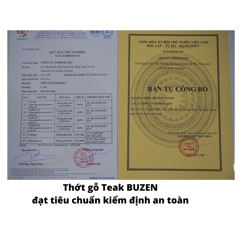 Thớt Gỗ Teak BUZEN (Đạt Tiêu Chuẩn KIỂM ĐỊNH)  Đẳng Cấp Phong Cách Âu Mỹ - Thớt Gỗ Cắt Thái Chặt Hoặc Trang Trí Thức Ăn