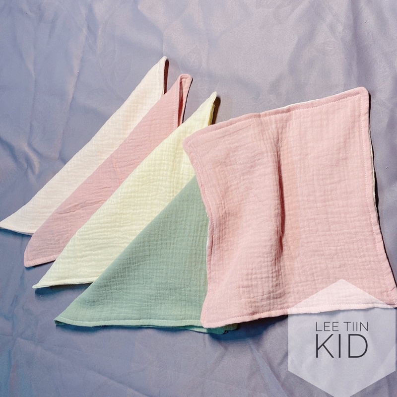 Set khăn sữa xô muslin organic màu trơn tông hàn quốc siêu xinh