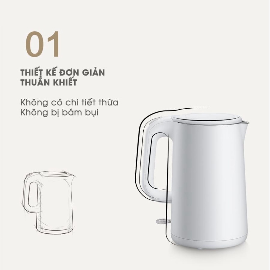 Ấm đun siêu tốc Bear 1.5L ZDH-B15T1 - Hàng Nội Địa