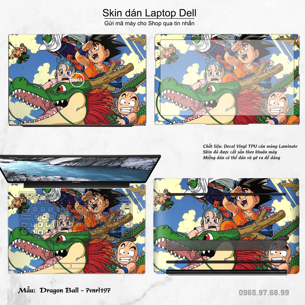 Skin dán Laptop Dell in hình Dragon Ball _nhiều mẫu 3 (inbox mã máy cho Shop)