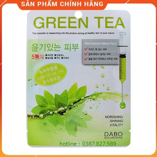 [ Hàng Chính Hãng] Đắp Mặt Nạ Tinh Chất Trà Xanh Sạch Da Cao Cấp Hàn Quốc ( HÃNG DABO - 1 MIẾNG)