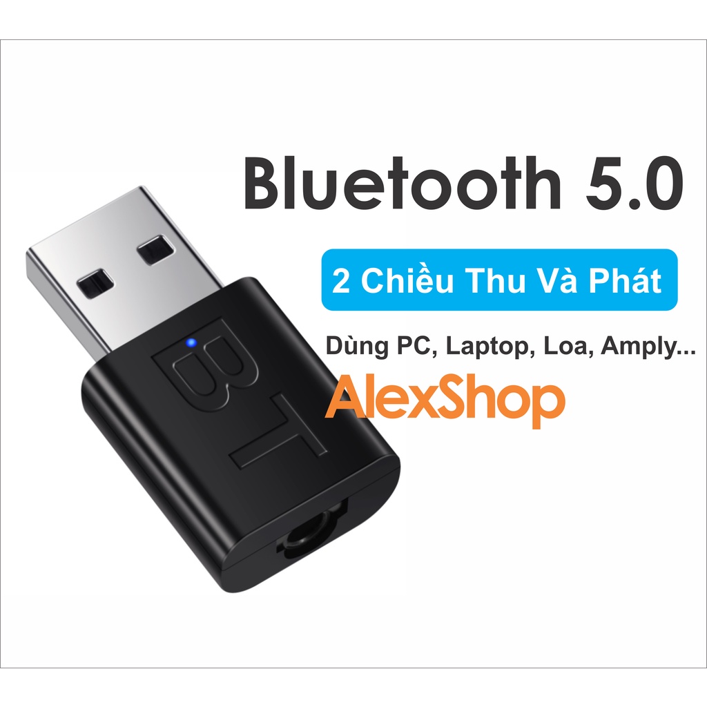 USB Bluetooth 5.0 Thu và Phát 2 Chiều Thích Hợp PC, Laptop, Loa, Máy Chiếu, TV, TVBox...