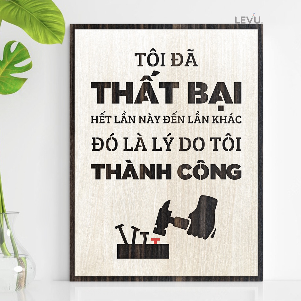 Tranh Treo Tường Gỗ LEVU048 trang trí phòng làm việc