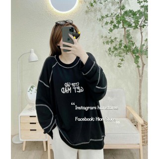 Áo sweater thêu chữ chỉ nổi