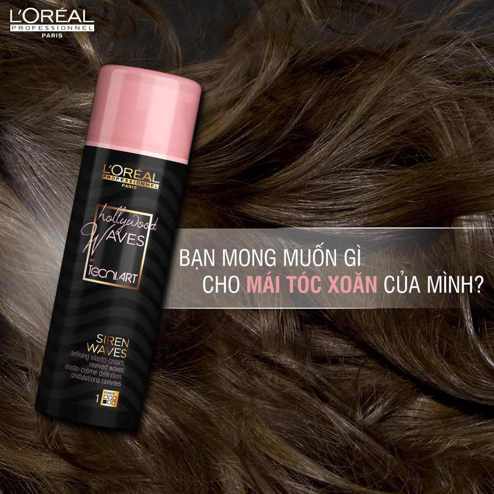 Kem tạo kiểu Loreal Hollywood Waves Siren Waves 150ml dưỡng giữ nếp và tăng sóng xoăn hiệu quả