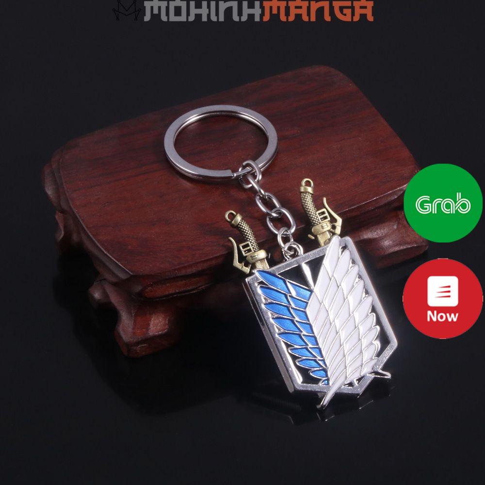 Móc khóa Attack on titan hình là cờ Wings Of Liberty Đội trinh sát Titan đại chiến Eren Levi Jean Armin Erwin Mikasa