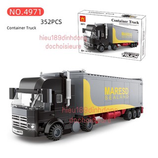 Lắp ráp xếp hình xe container màu đen 4971