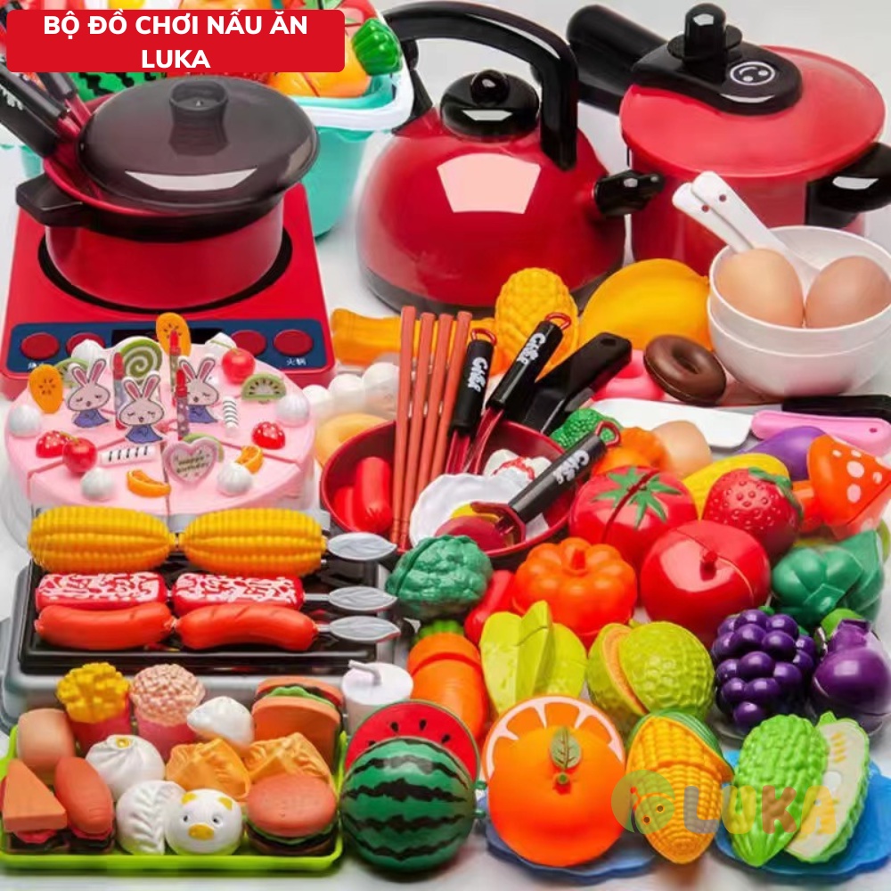 Đồ chơi trẻ em nấu ăn Luka dụng cụ đồ dùng nhà bếp cho bé từ 2 tuổi tập làm đầu bếp