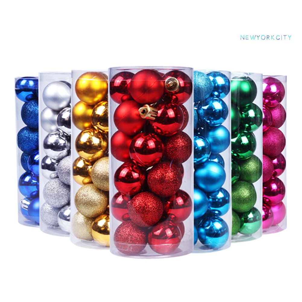 Set 24 quả châu trang trí cây thông giáng sinh năm mới