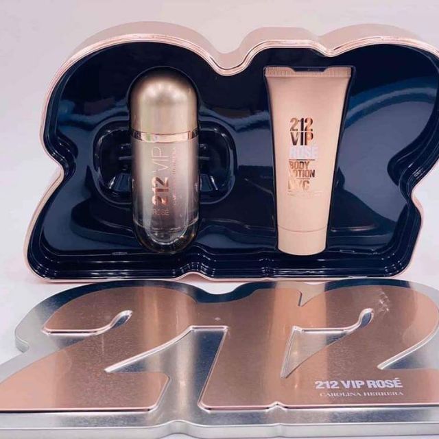 SET nước hoa nữ 212 VIP Rose 80ml và lotion body 100ml