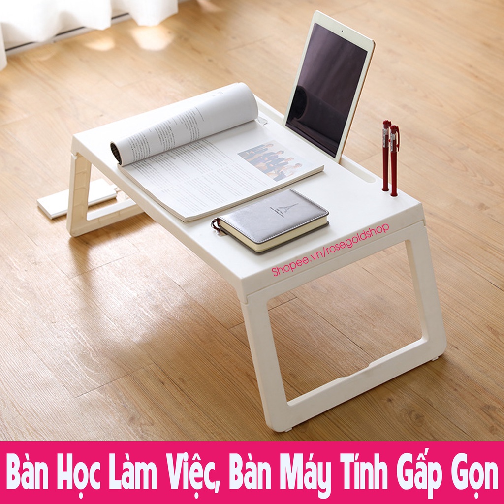 Bàn Học, Làm Việc, Bàn Máy Tính Gấp Gọn (Size 65*36*27cm) Dễ Dàng Cất Và Mang Đi - Nhựa Việt Nhật - Hàng Việt Nam