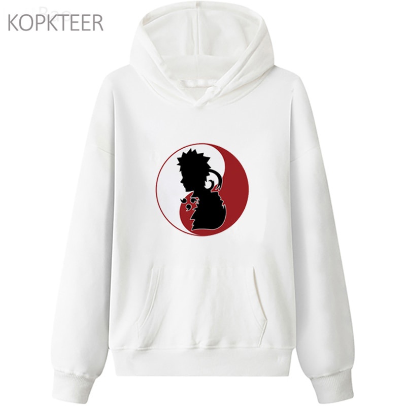 Áo hoodie dáng rộng in hình Naruto Yinyang thời trang cho nam (XXS-4XL)