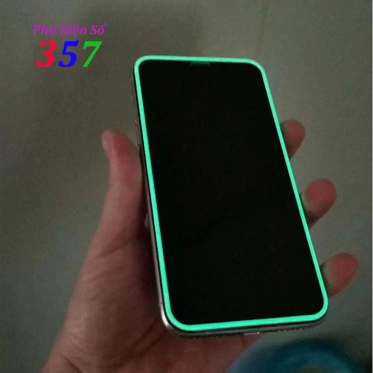 Cường lực viền dạ quang phát sáng iPhone 6...13promax full màn có hộp