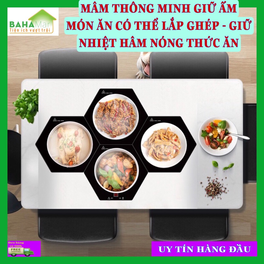 MÂM THÔNG MINH GIỮ ẤM MÓN ĂN CÓ THỂ LẮP GHÉP - GIỮ NHIỆT HÂM NÓNG THỨC ĂN "BAHAMAR" mâm 4 được thiết kế dạng ghép nối
