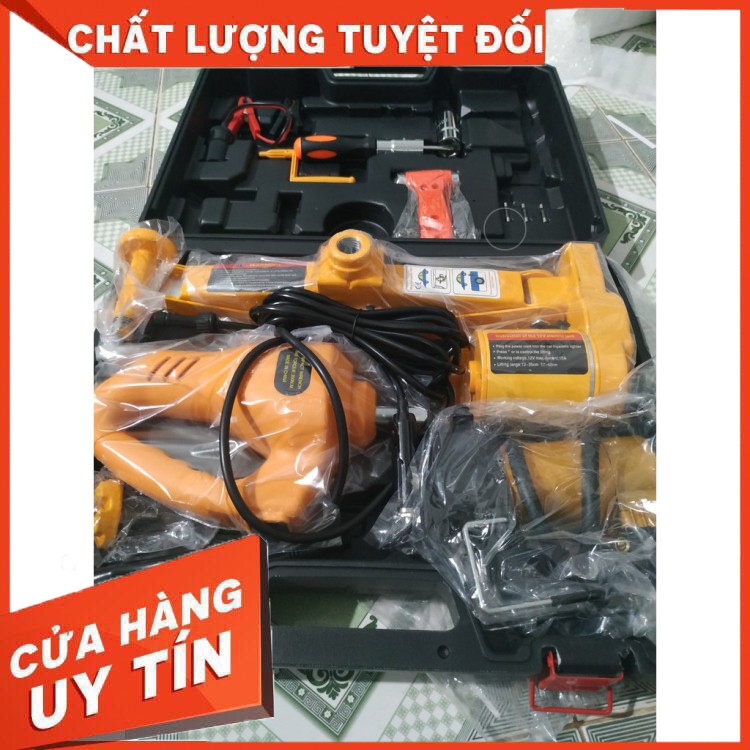 Bộ kích gầm ô tô 3T 12v 3 trong 1  + Con Đội điện -  Nâng Gầm xe hơi + Máy bắn ốc + Bơm lốp ô tô  , Tặng 1 búa thoát hiể