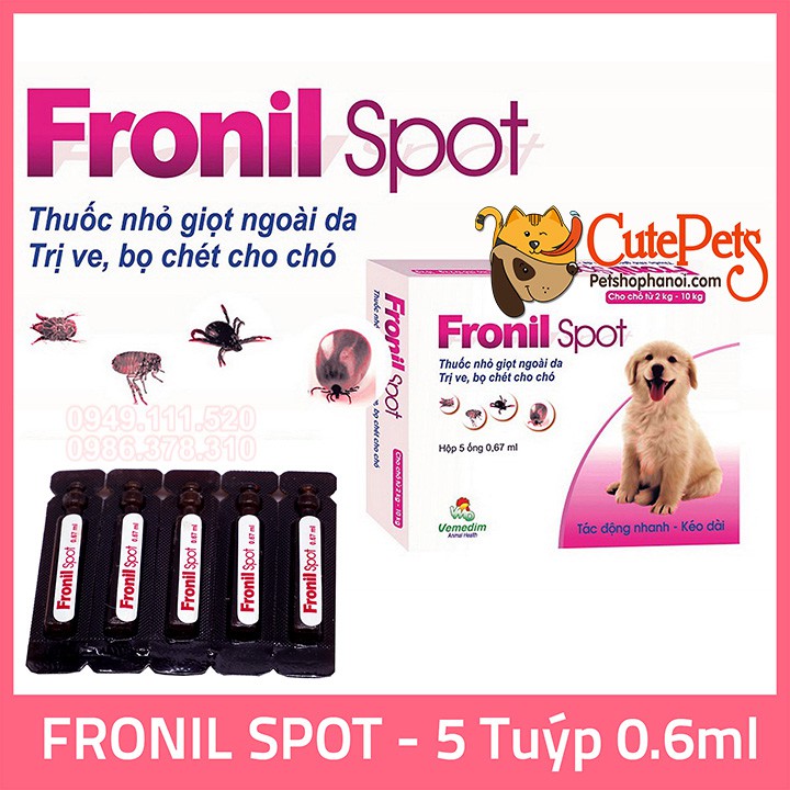 Fronil Spot, Trị bọ Nhỏ gáy diệt ve rận cho thú cưng CutePets