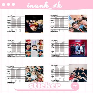 Nhãn vở nhóm nhạc BTS (9 nhãn vở khác nhau)