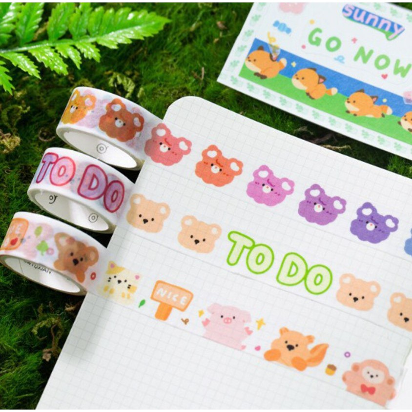 Washi tape hộp 16 cuộn băng dính Yuxian dán sổ | BSW111