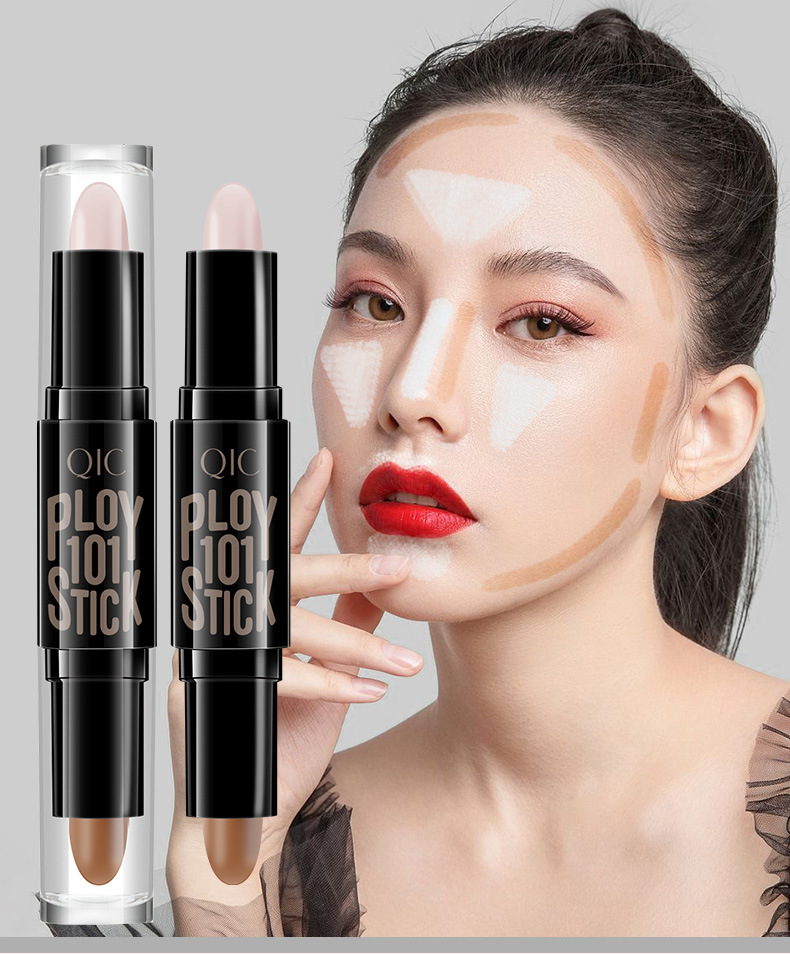 (Hàng Mới Về) Bút Che Khuyết Điểm Qic Hai Đầu Tạo Khối Bắt Sáng Ba Chiều Chống Nước