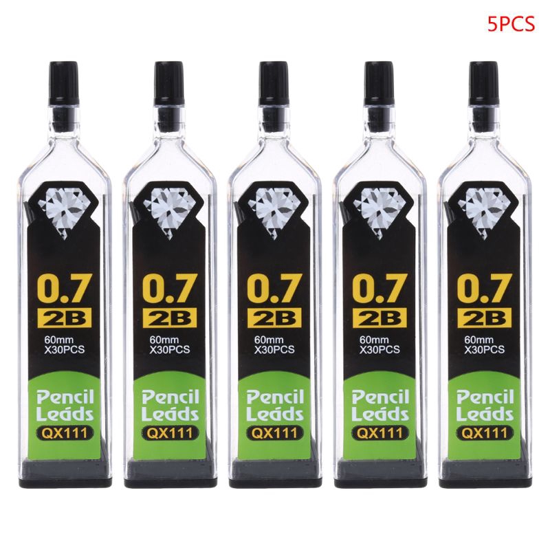 Bộ 5 hộp ngòi chì 0.3/0.5/0.7/0.9mm HB 2B cho viết chì bấm