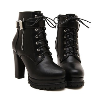 Giày boot nữ cao gót phong cách Hàn Quốc B117