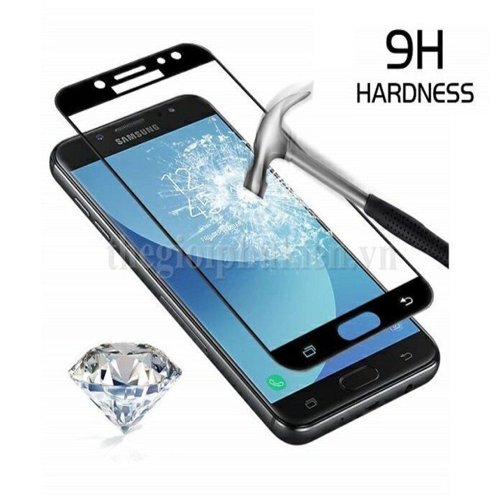 Kính cường lực samsung J7 Duo J7 Prime J7 Plus J7 Pro full màn hình chống bám vân tay 2 màu: đen và trắng