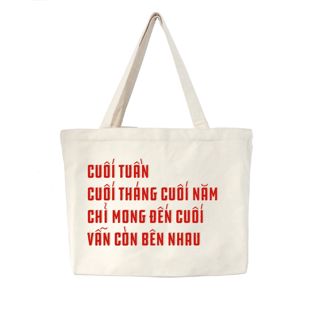 Túi tote vải WEARIT chất liệu vải canvas dày dặn, phong cách unisex đeo vai nam nữ forever