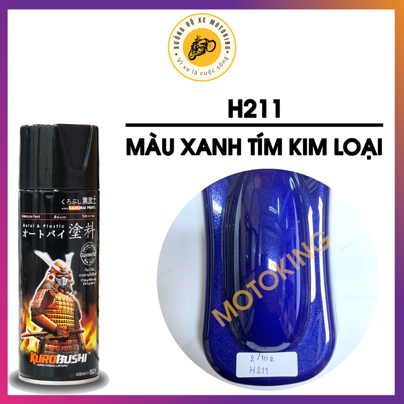 Combo Sơn Samurai màu tím kim loại H211  loại 2K chuẩn quy trình độ bền 5 năm gồm 2K04 - 102 - H211 - 2K01