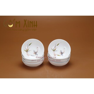 Đĩa muối Ø 9 thanh trúc vẽ tay (22.000đ/1 cái)_bộ đồ ăn Bát Tràng
