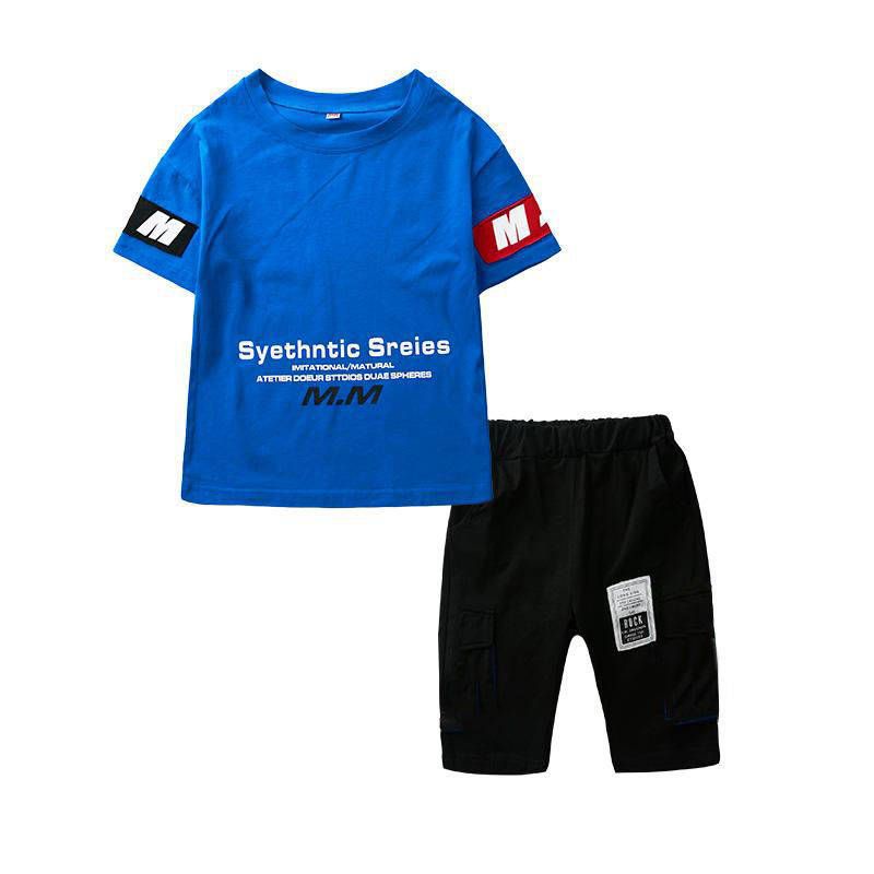 Set Áo Thun Ngắn Tay+Quần Short Phong Cách Hip Hop Thời Trang Mùa Hè Cho Bé Trai Từ 2-3-4-5-6-7-9-9-10 Tuổi