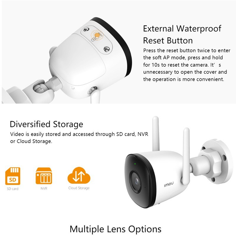 Camera IP WiFi Ngoài Trời IMOU F22P F22FP F22FEP FULLHD 2MP 1080P Còi Hú có màu Màu Đêm, đàm thoại 2 chiều Chính Hãng