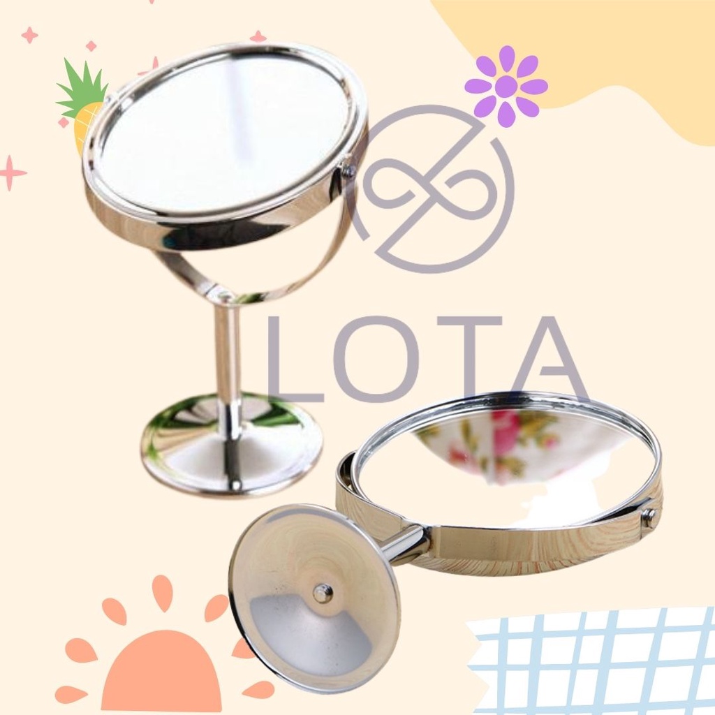 GƯƠNG TRANG ĐIỂM 2 MẶT PHÓNG TO CHI TIẾT NHỎ, kính makeup, kiếng make-up zoom đại 3x, trang trí bàn phấn LOTA SHOP