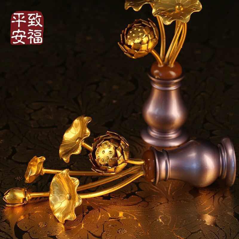 BÌNH HOA SEN HỢP KIM VÀNG