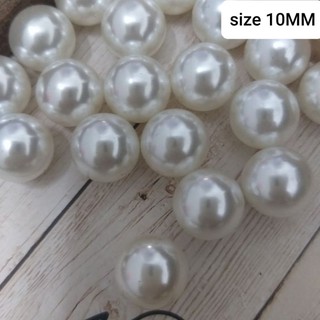 Hạt nhựa châu  tròn, không  lỗ , size 1cm (20 hạt/9k)