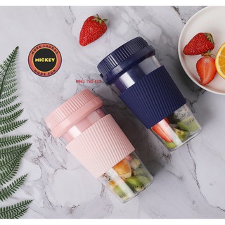 Máy sinh tố cầm tay mini, pin 1500mAh, xay được đá mini và mang đi du lịch, đi làm tiện dụng