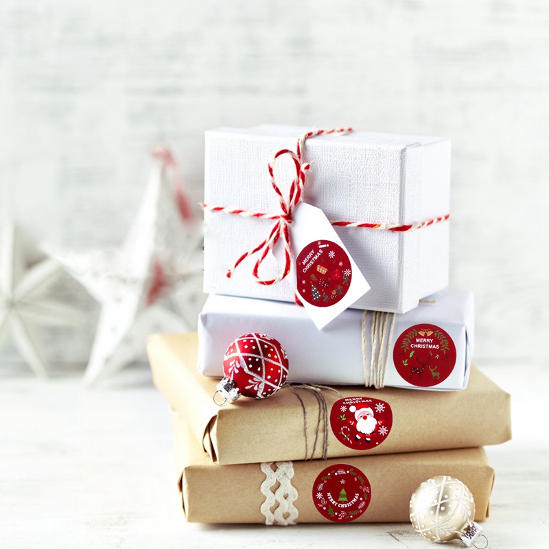 Set 500 Sticker 2.5cm Dán Trang Trí Phong Cách Giáng Sinh