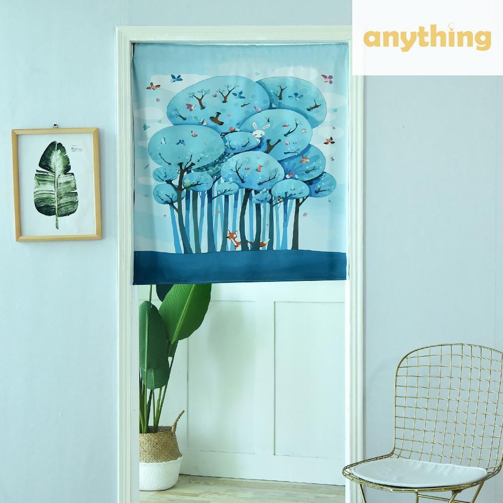 Rèm ngắn polyester 100x80cm treo cửa nhà bếp in họa tiết kỹ thuật số trang trí nhà ở