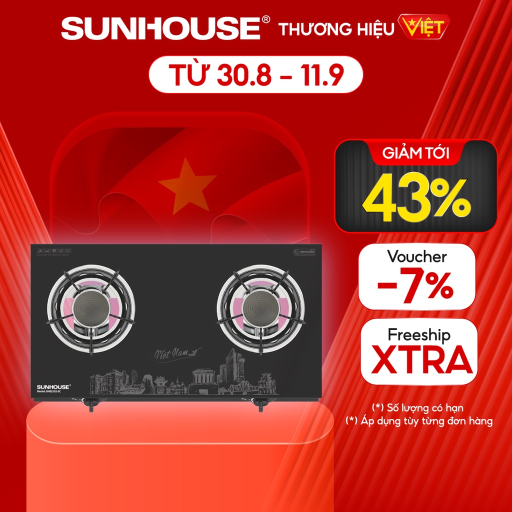 Bếp gas dương hồng ngoại Sunhouse SHB2202-EC