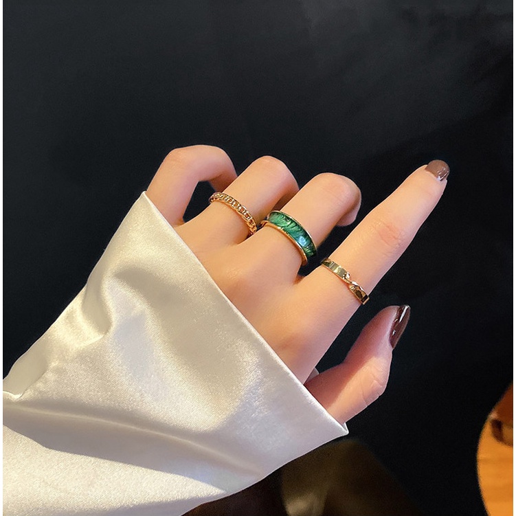 Set 3 nhẫn IF YOU bạc phong cách cổ điển thời trang cho nữ