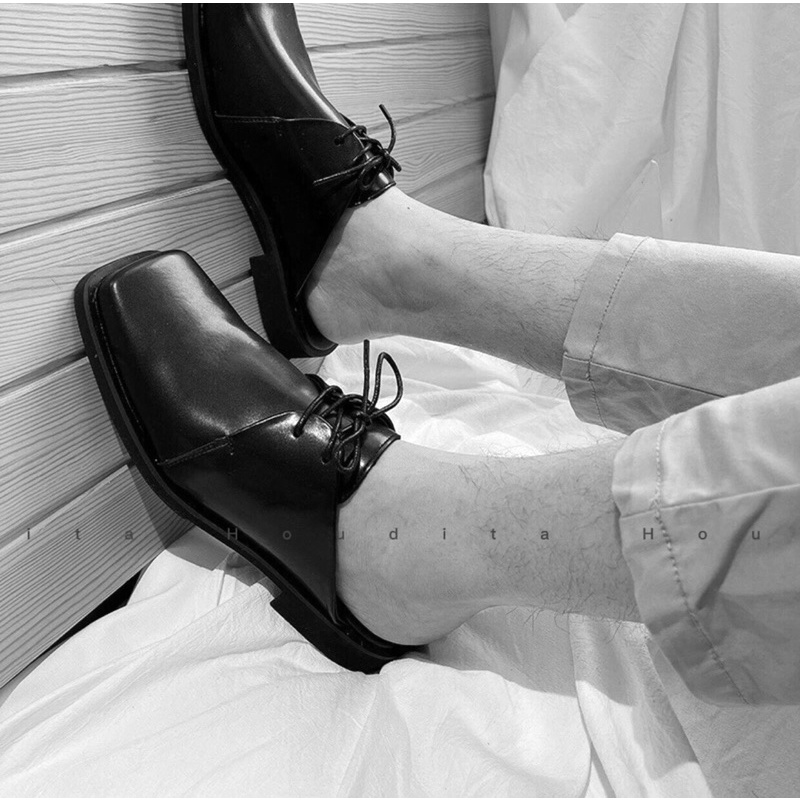 Giày sục nam HOUDITA dây buộc, da bóng tạo nên sự đơn giản mà sang trọng - HOUDITA SB-05