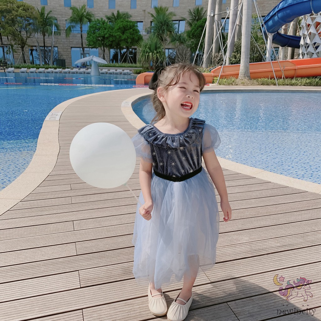 Đầm Công Chúa Phối Ren Dễ Thương Cho Bé Gái