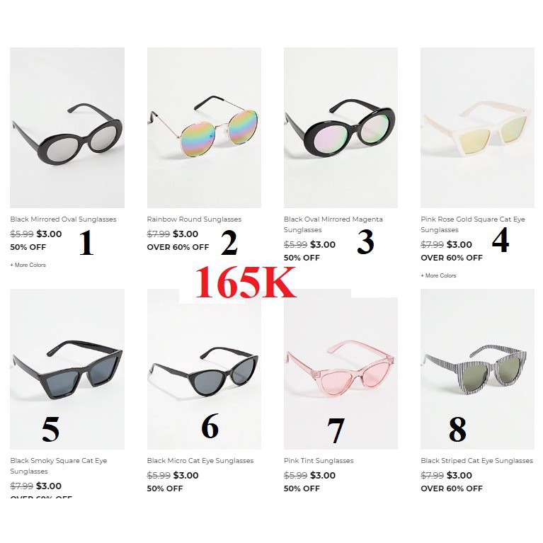 MẮT KÍNH RUE21 Kèm bill