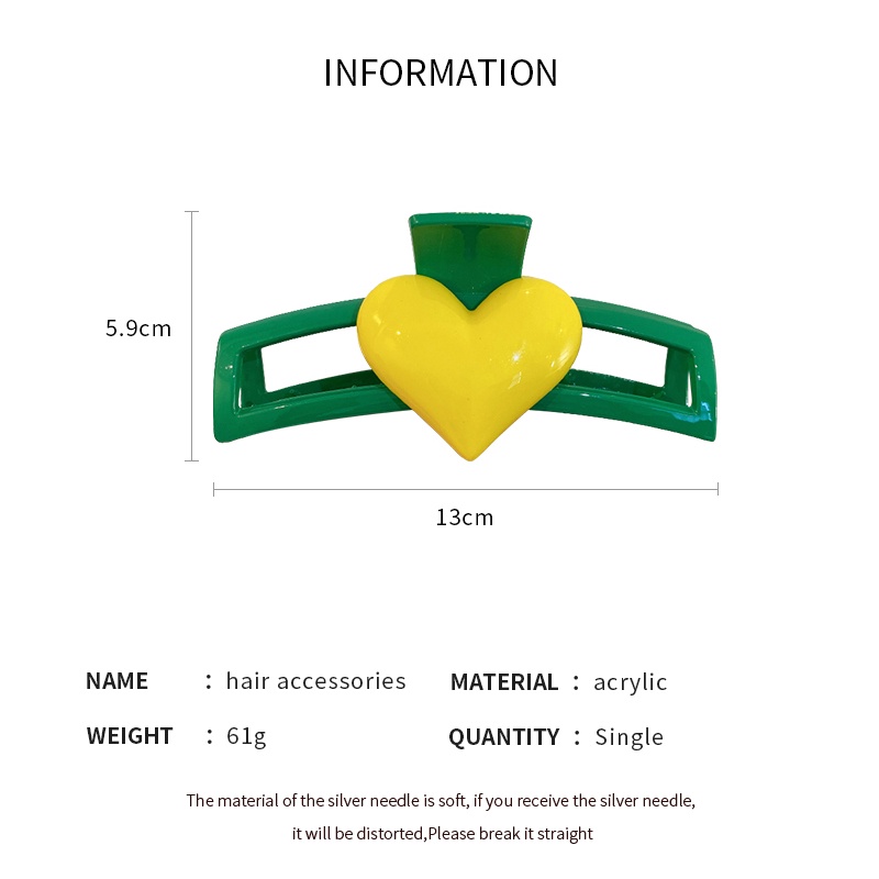 Kẹp Tóc Hình Trái Tim Đơn Giản Thời Trang Hàn Quốc Cho Nữ